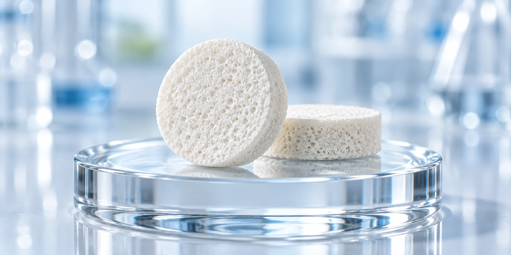 Freeze-dried tablet concept visualization